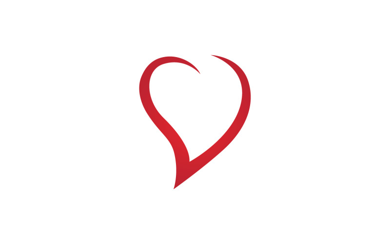 Láska srdce červený symbol logo nebo šablona ikony v2