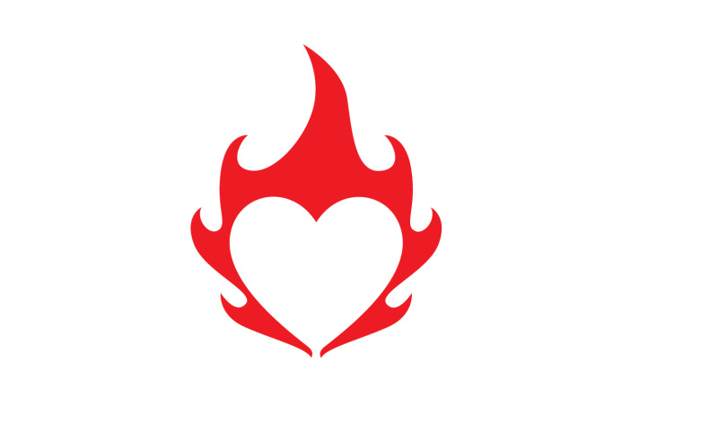 Logo del simbolo del cuore rosso dell'amore o modello dell'icona v15