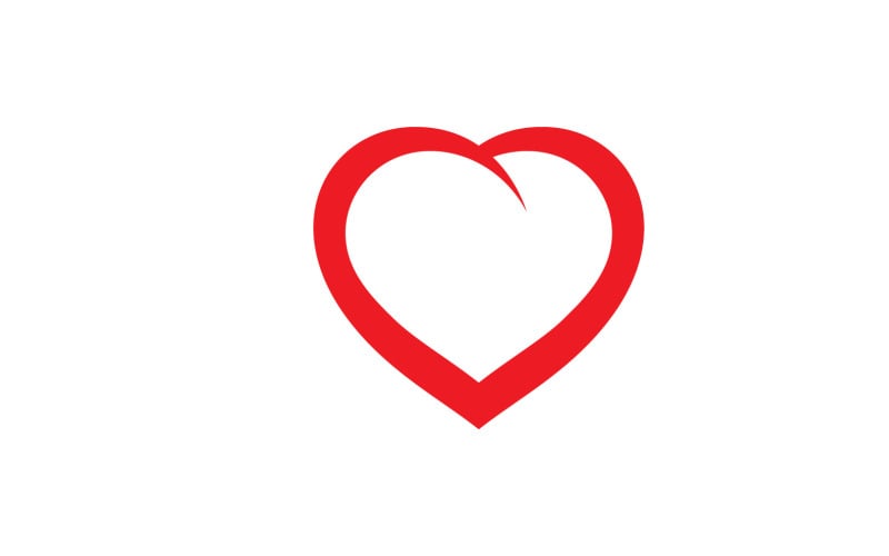 Logo simbolo cuore rosso amore o modello icona v10