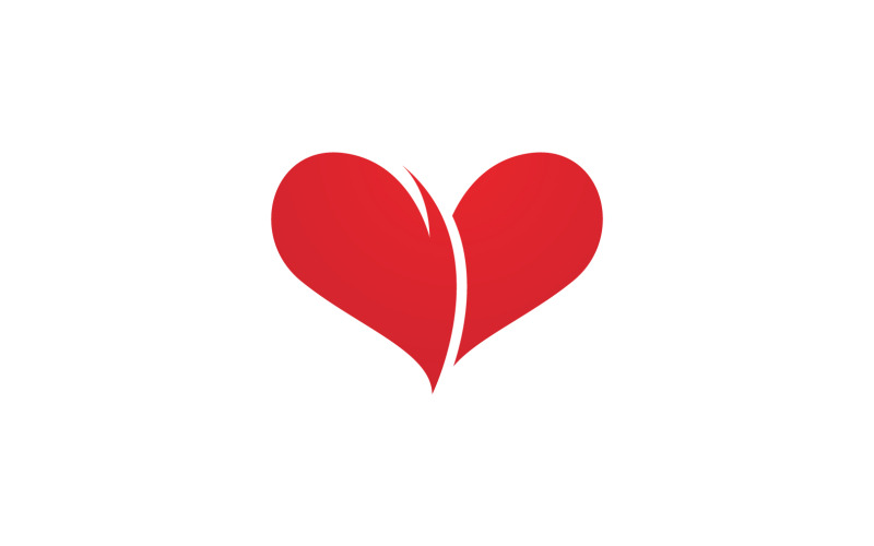 Logo simbolo cuore rosso amore o modello icona v1