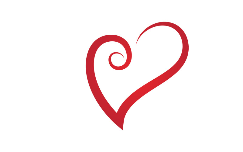 Logo simbolo cuore rosso amore o modello icona v4