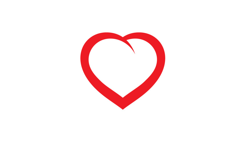 Plantilla de icono o logotipo de símbolo rojo de corazón de amor v10