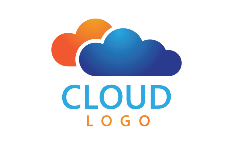 Server data cloud logo vector sjabloon v3