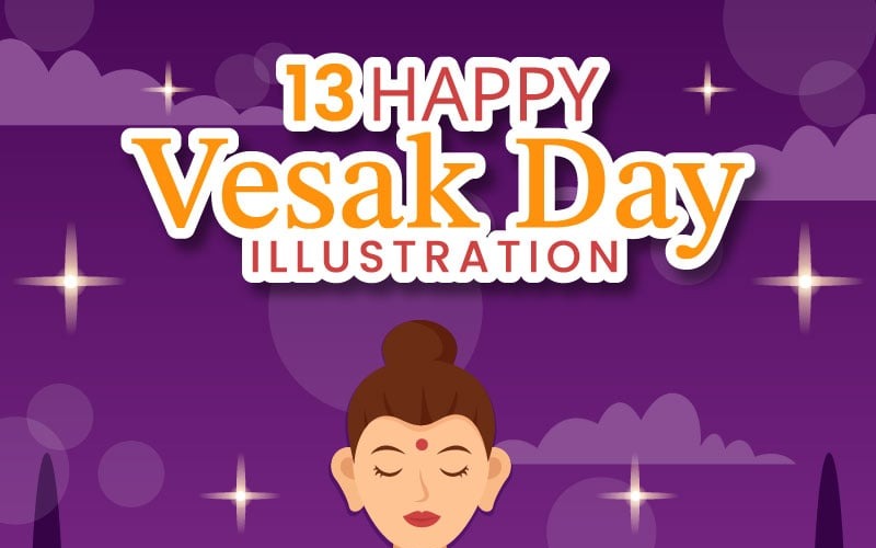 13 Vesak Day Celebration Illusztráció