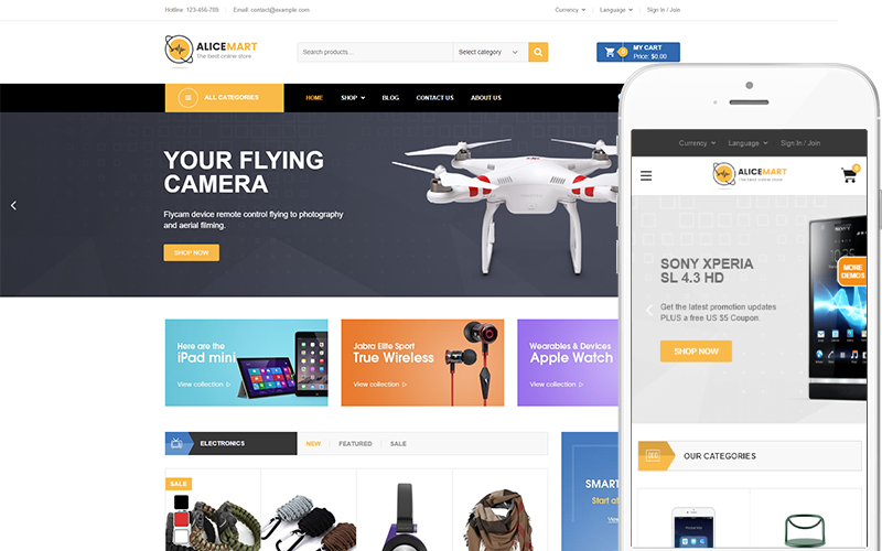 Alice Mart - Çok Amaçlı Tema‎ WooCommerce Teması