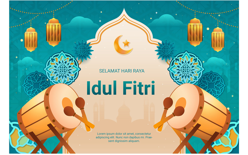 Background Eid Al-Fitri Celebration Illustration