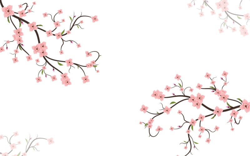Cherry Blossom Branch vector 01