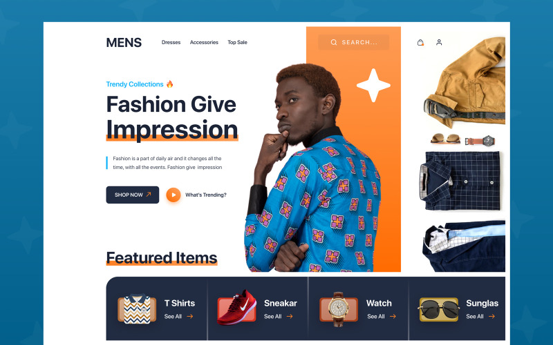 Hero-Bereich der Mode-Website