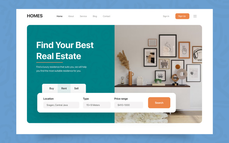 Immobilien Website Hero Abschnitt 02