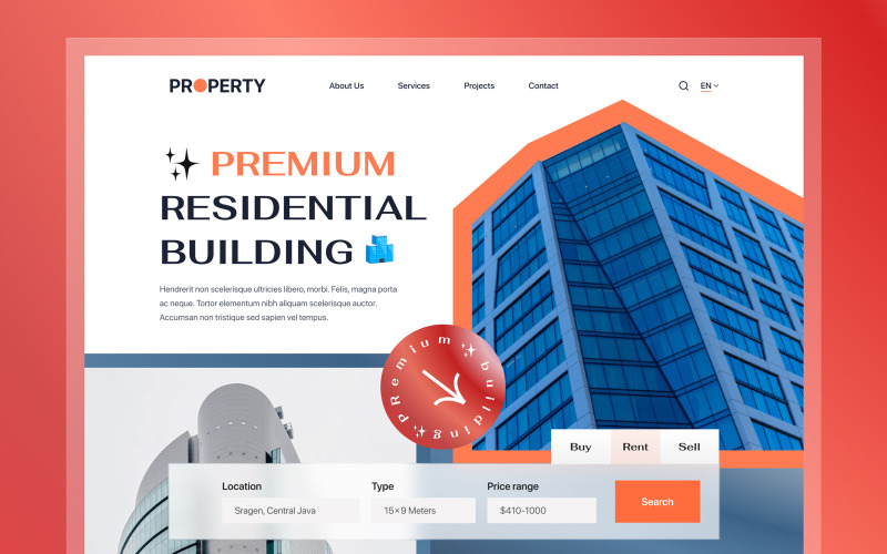 Immobilien-Website Hero Section 01