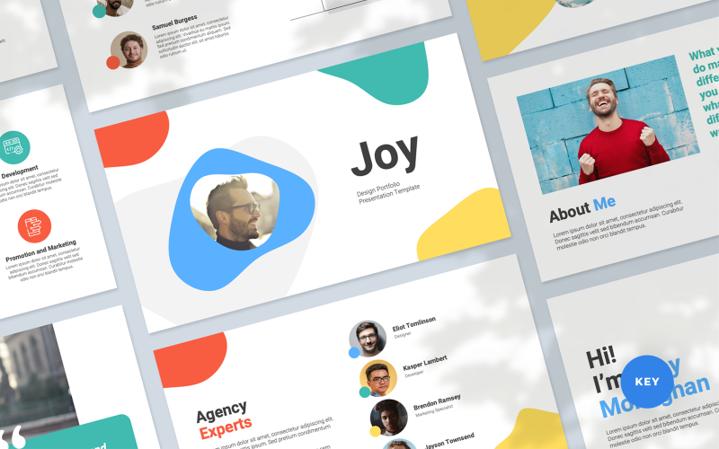Joy - Plantilla de Keynote para presentación de portafolio de diseño