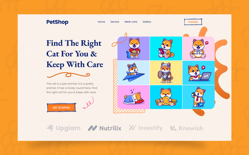 Petshop Web Sitesi Kahraman Bölümü