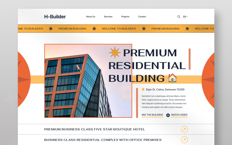 Section Héros du site Web immobilier