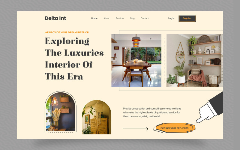 Sezione Hero del sito Web interno