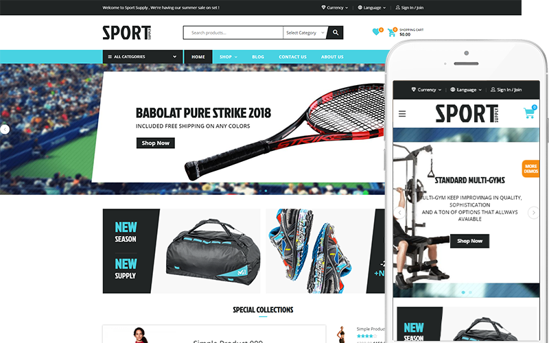 Sport — motyw dla motywu sklepu sportowego WooCommerce