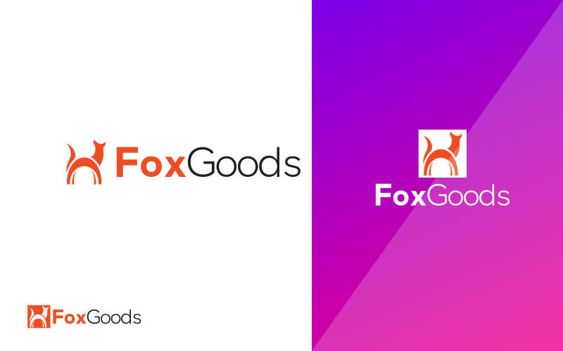 Conception du logo Foxy Animal pour le service et les aliments
