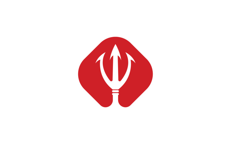 Elemento de design de logotipo de vetor trisula de espada e tridente mágico v8