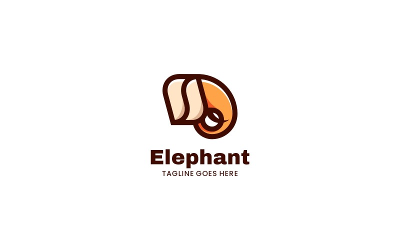 Elephant Simple Mascot-logotyp 1