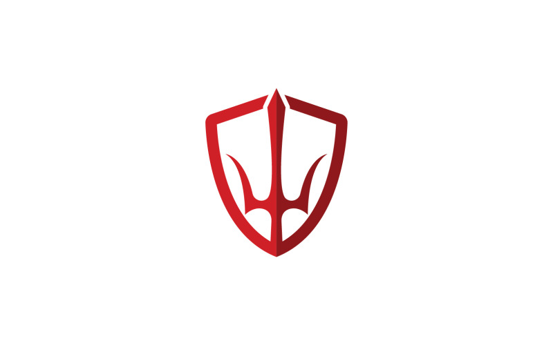 Épée et magie trident trisula élément de conception de logo vectoriel v7
