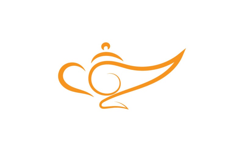 Magic lamp aladin djin logo vector design element v1