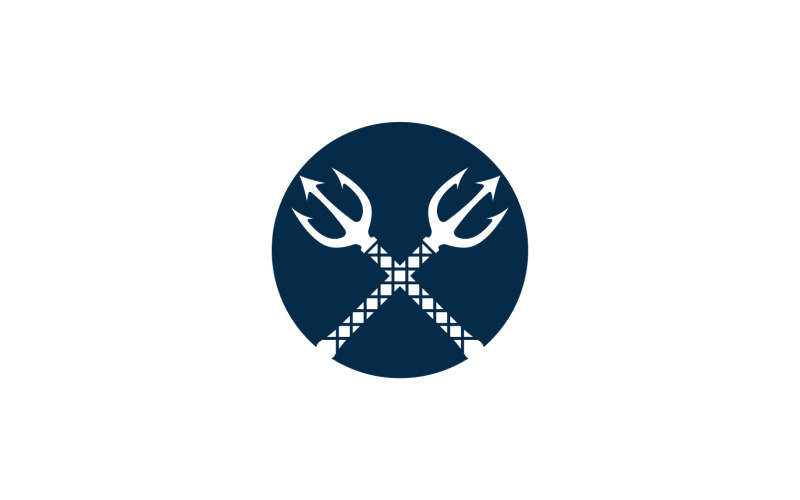 Sword and Magic trident trisula vector logo design element v11