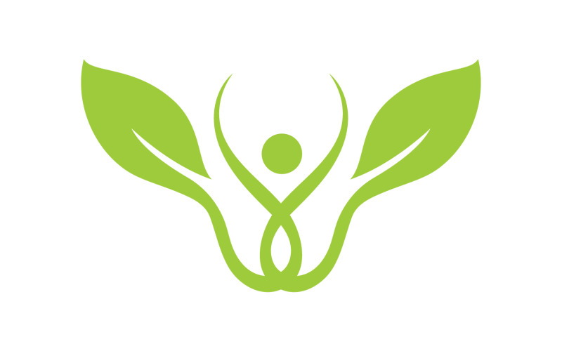 Eco leaf green tree tea leaf and nature leaf logo v10