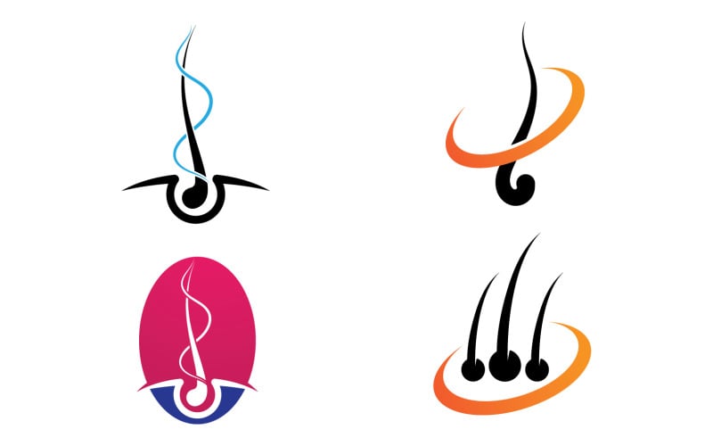 Hårhälsobehandling logotyp och symboldesign vektor v20