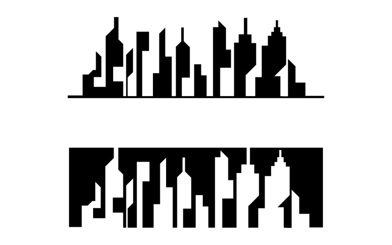 Logo de conception de bâtiment de ligne de ville moderne ou vecteur d'élément v15