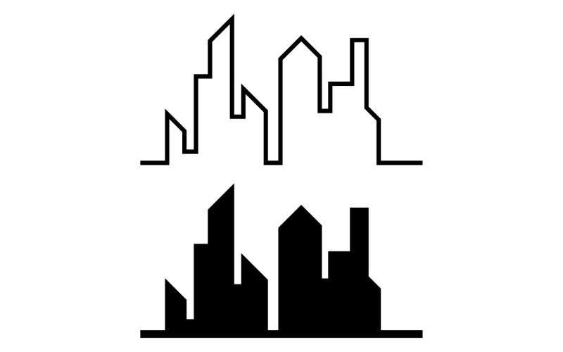Modern stadslinjebyggnadsdesignlogotyp eller elementvektor v3