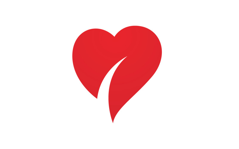 Amo o design de vetor de ícone de logotipo de coração dos namorados v5