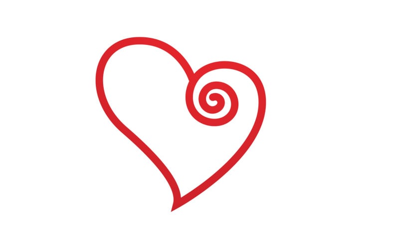 Amore cuore San Valentino logo icona disegno vettoriale v2
