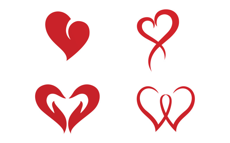 Amore cuore san valentino logo icona disegno vettoriale v37