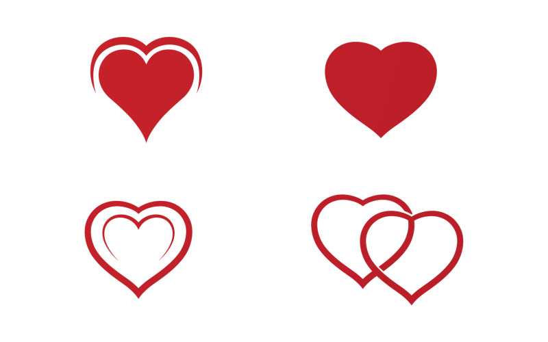 Amour coeur saint valentin logo icône vector design v1