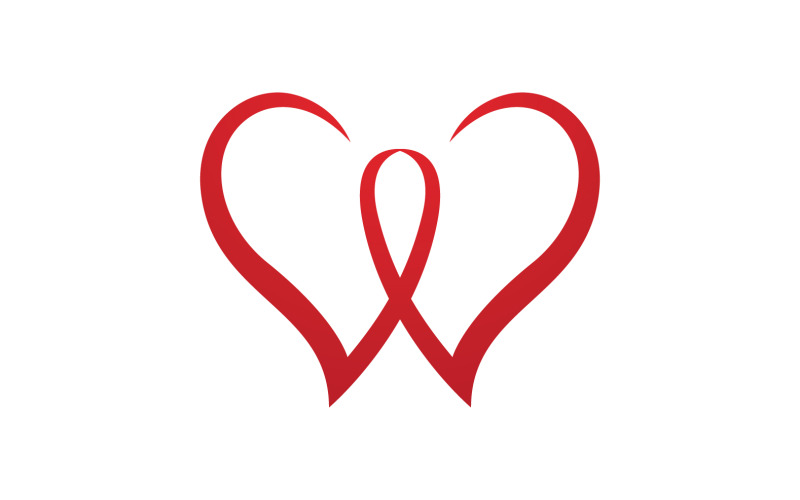 Miłość serce valentine logo ikona wektor projekt v16