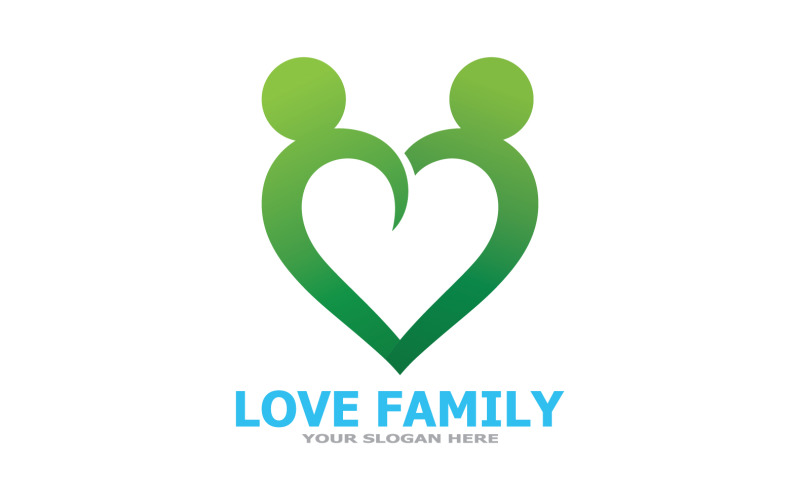 Family care logo love and symbol vector v2
