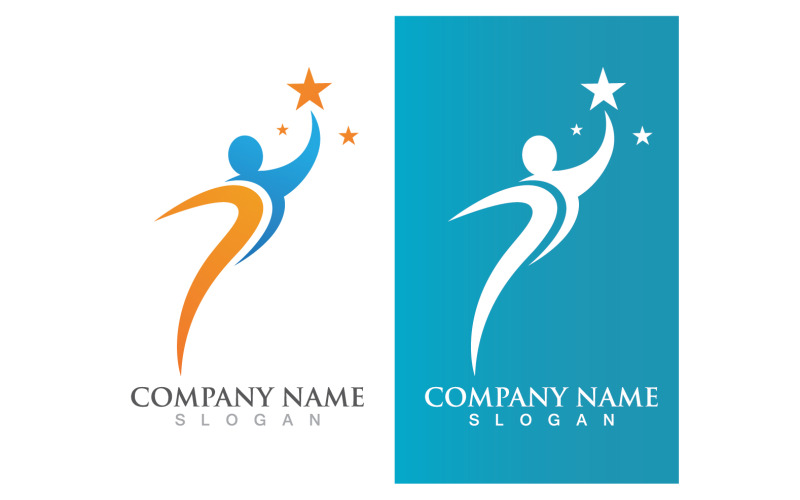 Framgång människor stjärna företag logotyp vektor v7