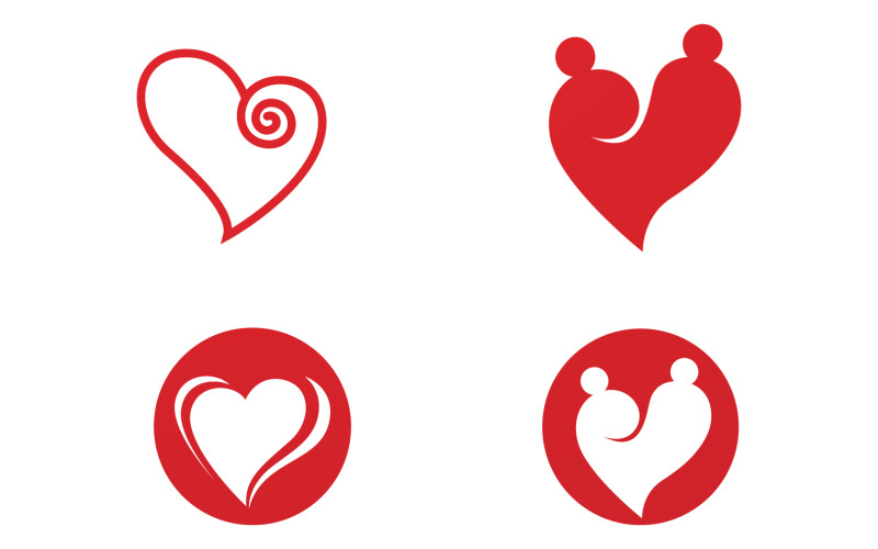 Love heart valentine logo ikon vektor design v39