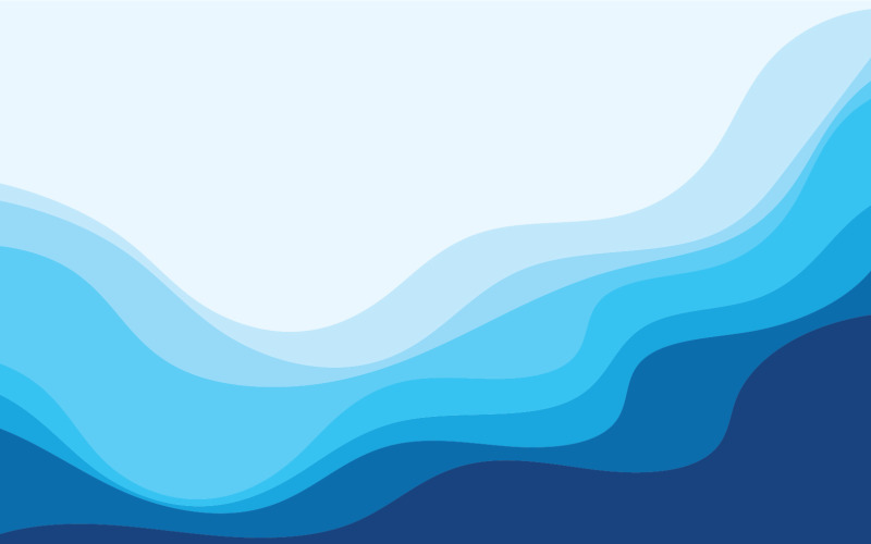 Vector de diseño de fondo de agua de onda azul v6