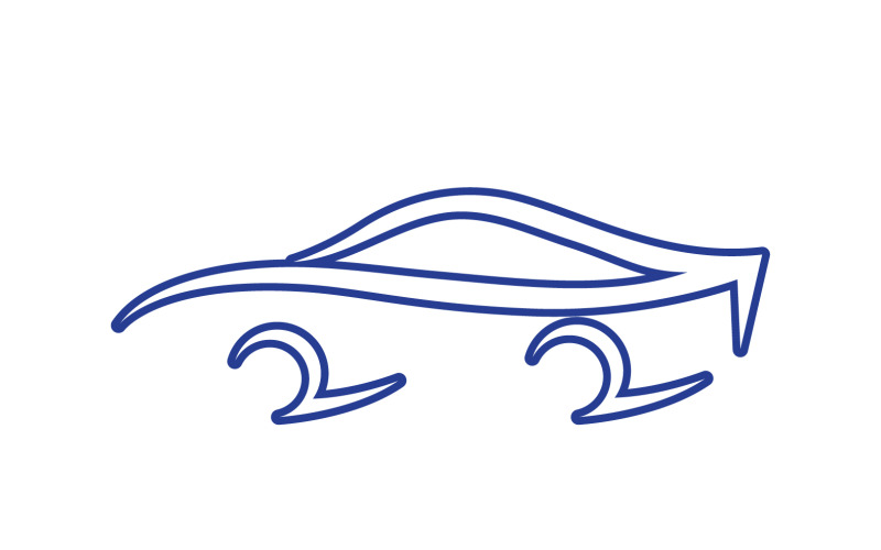 Auto sportive linea automobilistica logo disegno vettoriale v7