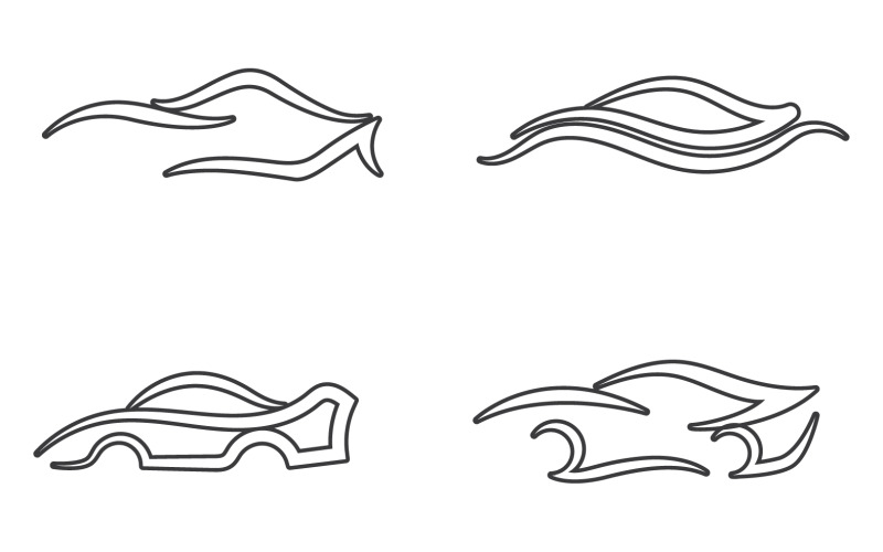 Design de vetor de logotipo automotivo de linha esportiva de carros v23