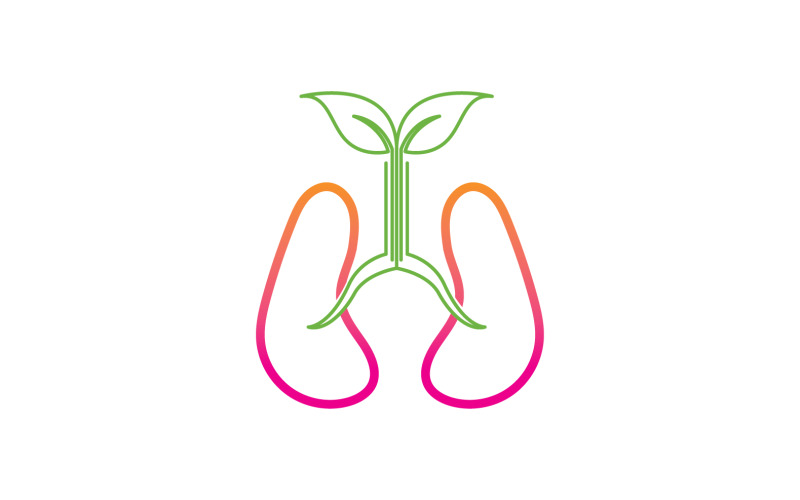 Health lungs logo and symbol vector v8