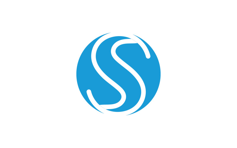 S lettera icona logo disegno vettoriale v18