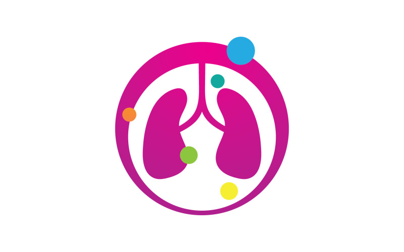 Salud pulmones logotipo y símbolo vector v3