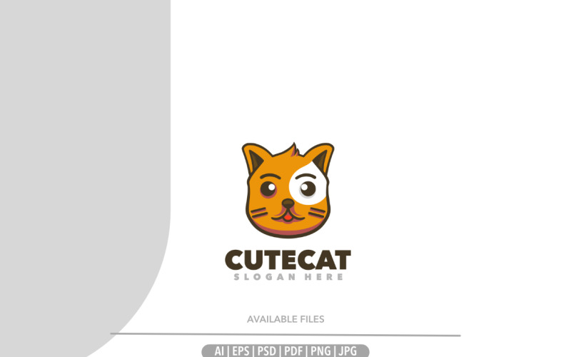 Cat maskot design logotyp mall