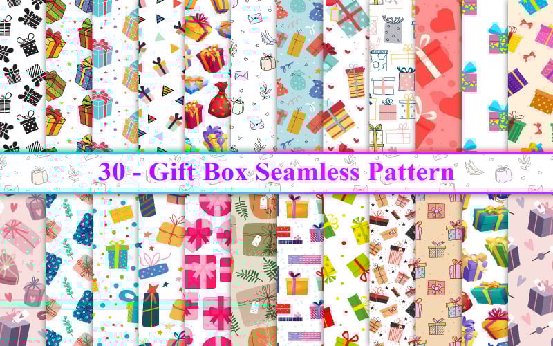 Gift Box Seamless Pattern, Gift Box Pattern, Gift Wrap Pattern