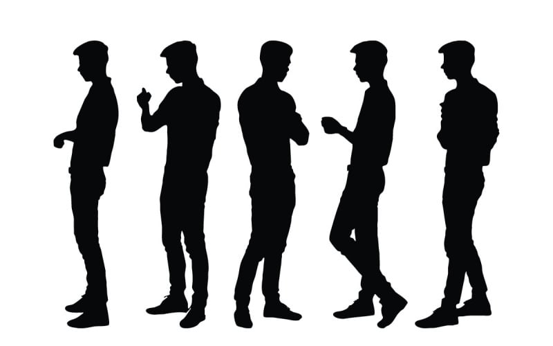 Modèle masculin acteur silhouette set vector