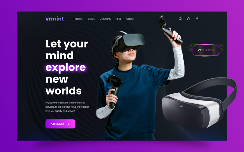 NFT Website Hero Abschnitt UI-Vorlage 03