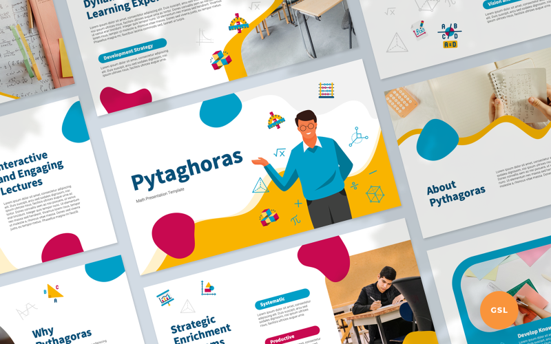 Pythagoras - Google Slides-Vorlage für mathematische Präsentationen