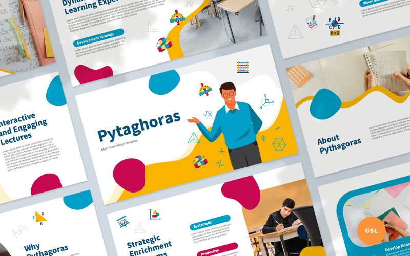 Pythagoras - Wiskundige presentatie Google Slides-sjabloon