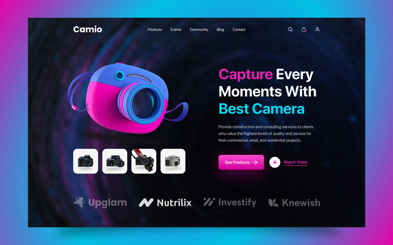 Розділ героїв сайту Camerashop